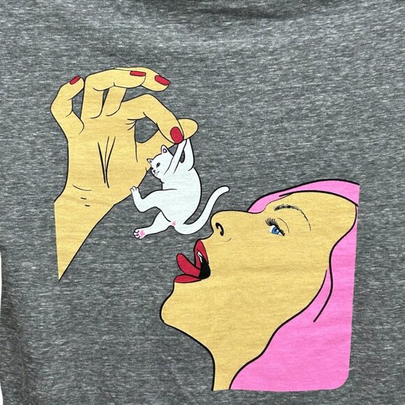 Rip N Dip Tee Gray Short Sleeve Kitty Size Small Unisex - Picture 3 of 5